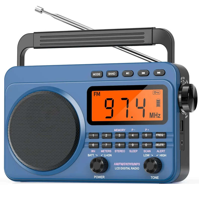 Jazmm Digital AM/FM Shortwave Radio - 4000mAh Battery, NOAA Alert - Image 1