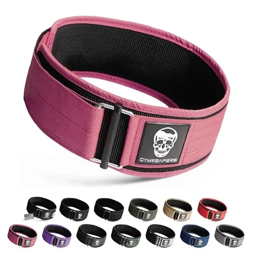 Gymreapers Quick Locking Weight Lifting Belt for Men Gym Belt for Powerlifting Deadlift Belt with 4 Inch Neoprene Metal Buckle Back Support Weightlifting Belt Women (XXX-Large, Pink)