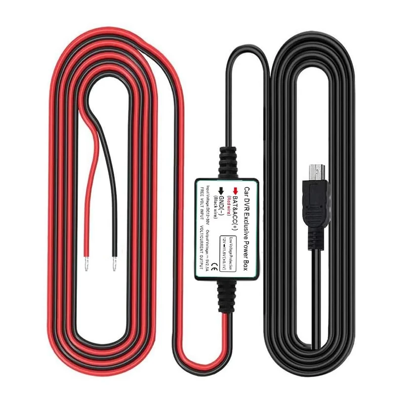 Gebildet Dash Cam Hardwire Kit - 12-24V to 5V 2.5A Charger with Fuse