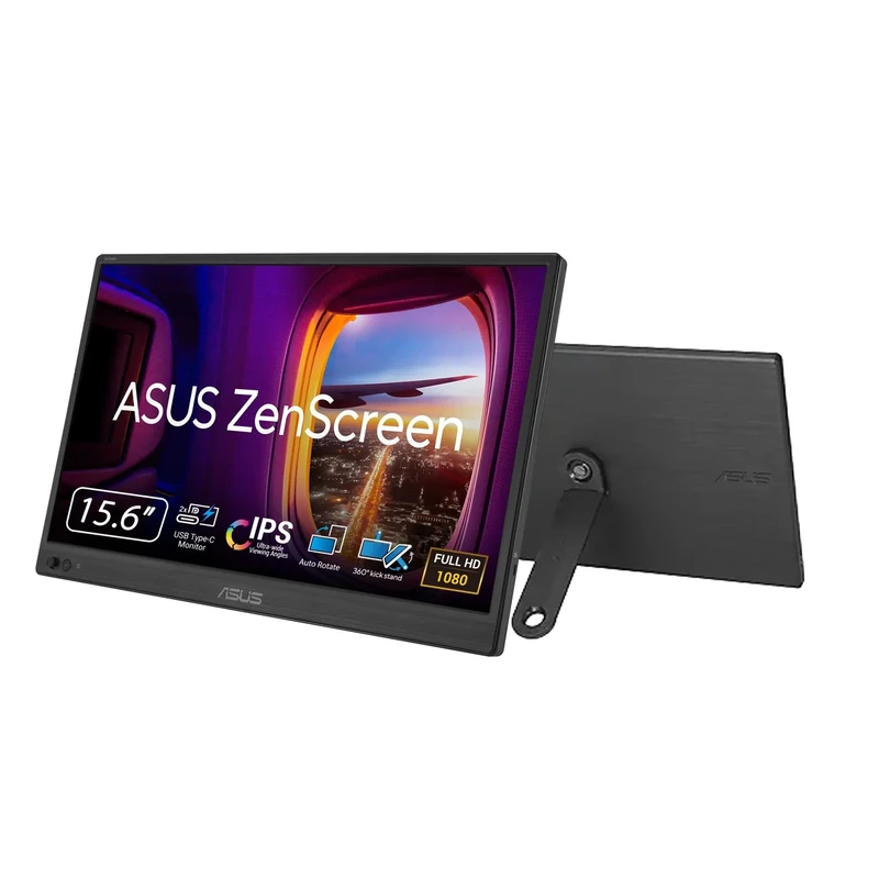 ASUS ZenScreen 16” Portable USB Monitor (MB169CK) - Full HD, IPS, Dual USB-C, Mini-HDMI, Eye Care, Flicker Free, Blue Light Filter, Anti-Glare Surface, 360° Kickstand, 3 yr Warranty - Image 1