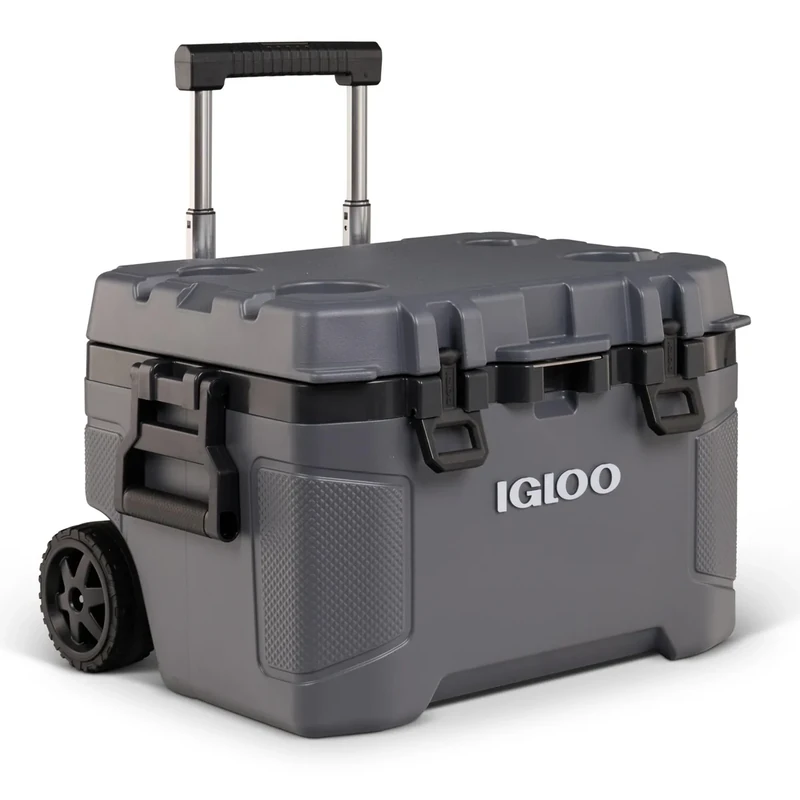 Igloo Trailmate 52Qt Wheeled Cooler, Insulated Hard Shell Ice Chest, Carbonite