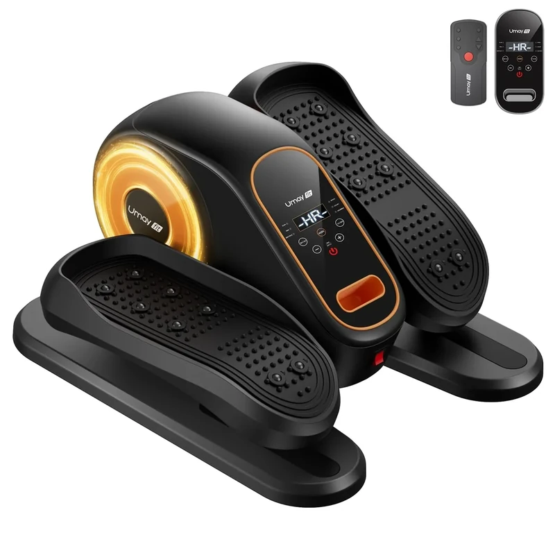 Under Desk Elliptical Machine, Electric Leg Exerciser for Seniors, Quiet & Portable Electric Seated Eclipse Exercise Training Machine with Remote, 12 Speeds & Mute Function, Manual & Auto Mode