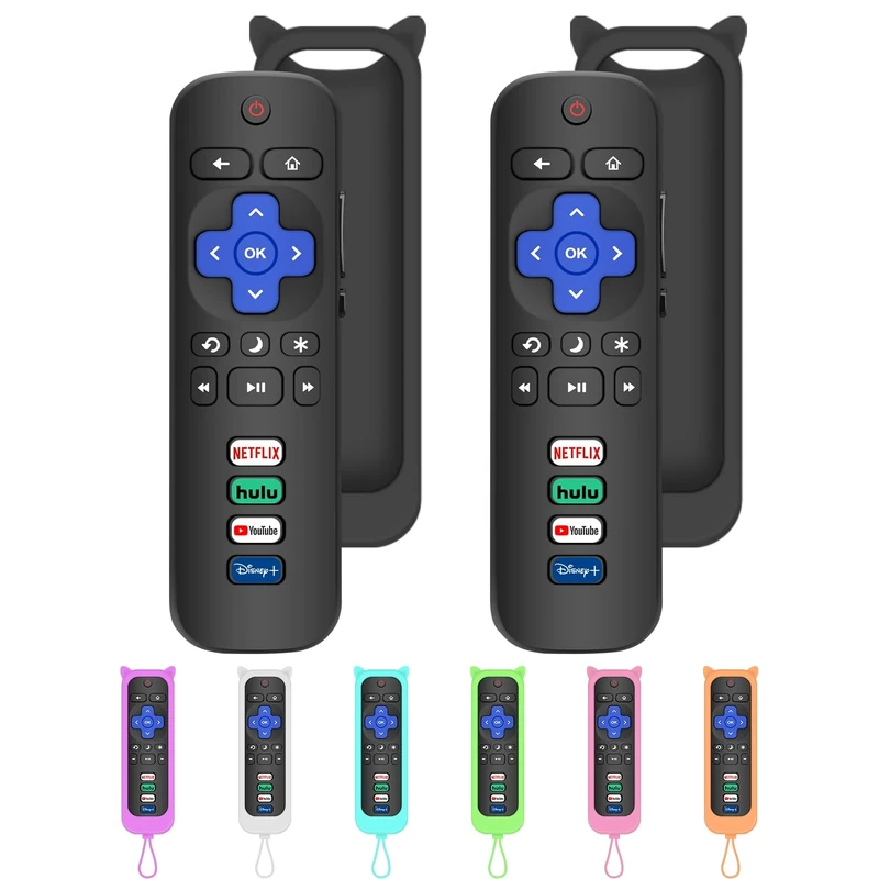 MOKEMAKE 2-Pack Roku TV Remote - Fits TCL, Hisense, Philips