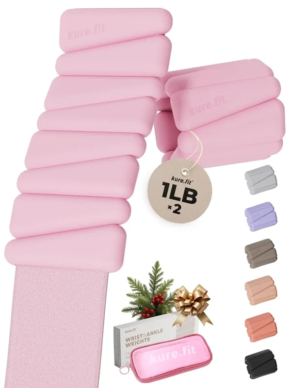 kure.fit Pilates Weight | Wrist & Ankle Weights for Women | Weighted Bangles | 1LB Set of 2