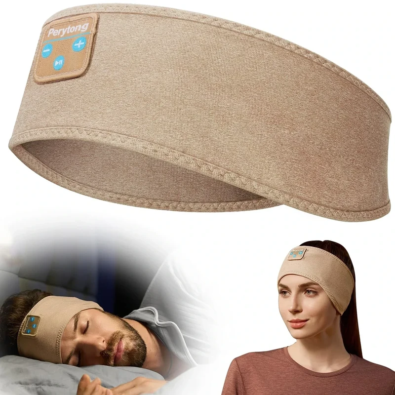 Perytong Bluetooth Sleep Headband - 3-in-1 Headphones, Eye Mask & Mic
