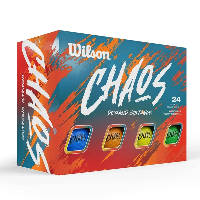 WILSON 2024 Chaos Golf Balls - 24 Balls, Multicolors - Image 1