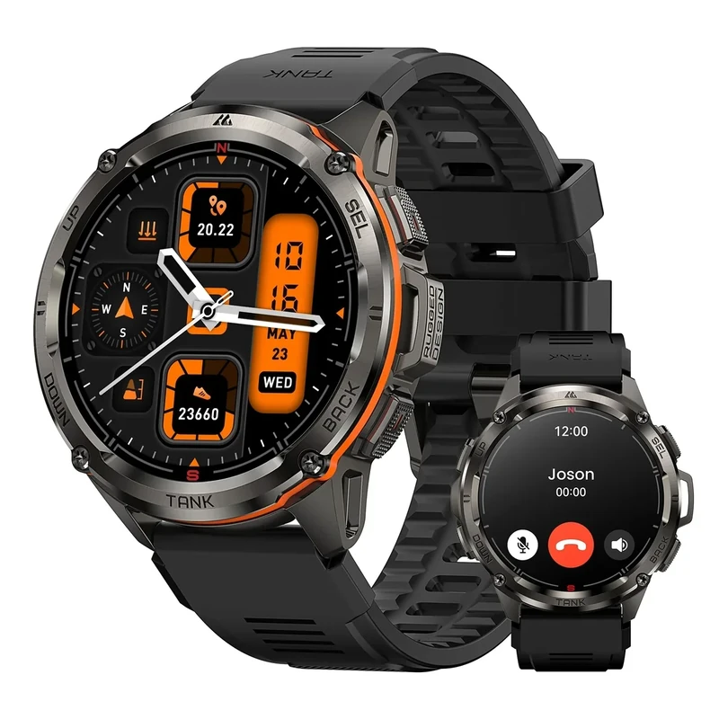 AMAZTIM GPS Smart Watch for Men - 6 Satellite, 1.43" AMOLED, 470mAh