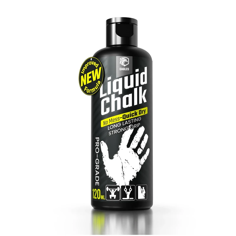 EAGLES Pro Grade Gym Liquid Chalk 50, 120 or 280ml Mess-Free Chalk for Weightlifting, Gymnastics Rock Climbing, Dancing, Pole Grip, Sports & Workout Chalk - Sweat-Resistant and Long Lasting (120ml)