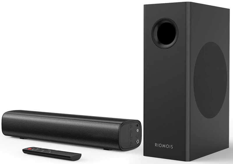 RIOWOIS 2.1 Sound Bar with 4" Subwoofer - 40W TV Audio Bluetooth