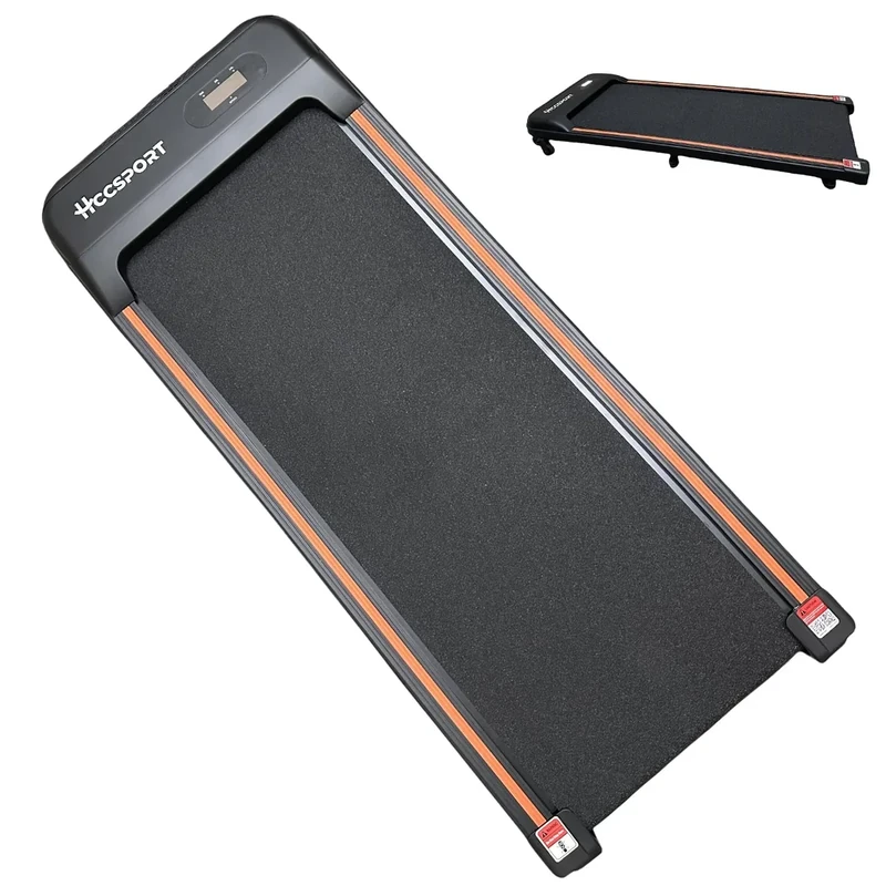 Hccsport 2.5 HP Compact Treadmill Under Desk Walking Pad with Remote Control Small Treadmill with Incline for Home Office LED Display