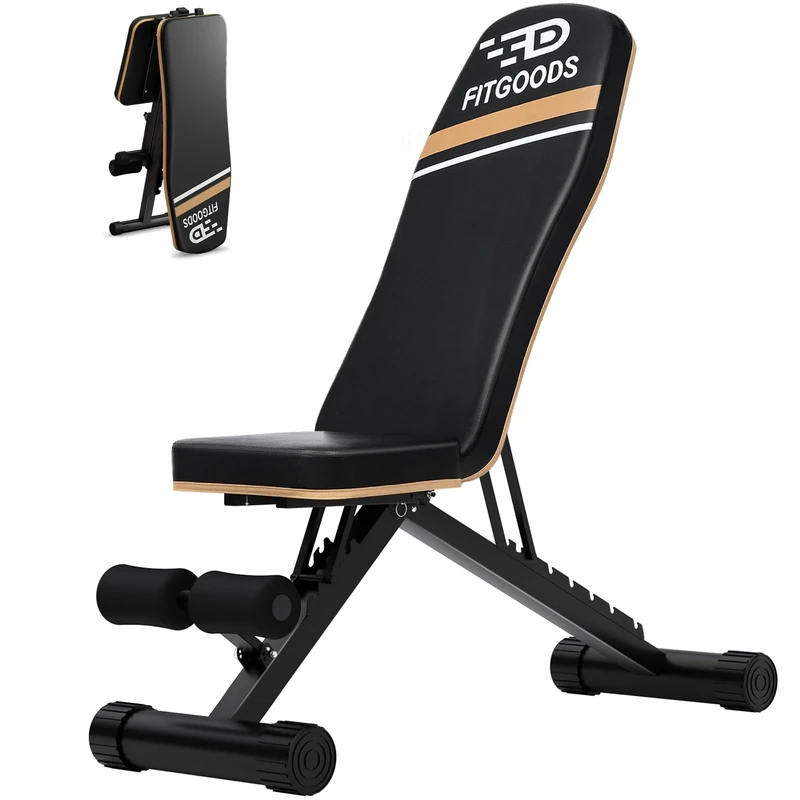 FitGoods Weight Bench Press, Foldable Workout Bench for Home Gym, 660 LBS Stable Incline Decline Bench for Full Body, Weight Benches for Home Gym, Sit up Bench Strength Training Benches