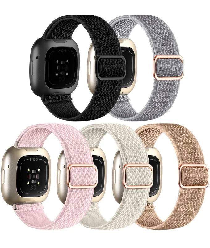 Adorve Stretchy Nylon Solo Loop Band - Fits Fitbit Versa 3, 4 & Sense
