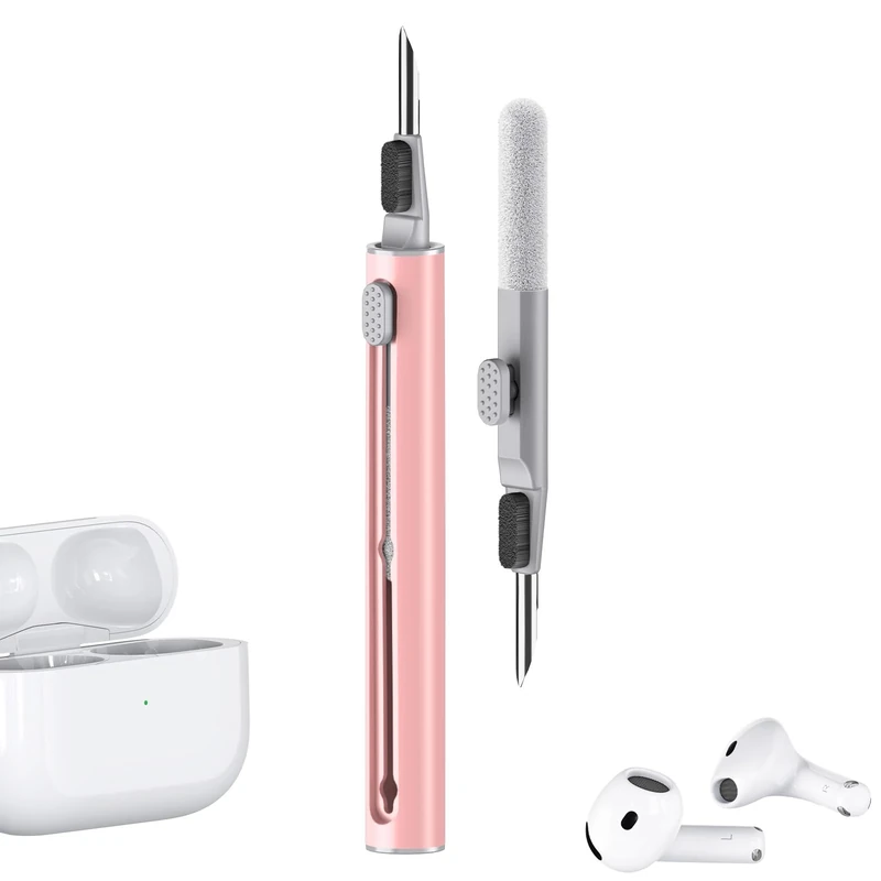 Inesore AirPods 4 Cleaning Kit - Brush & Flocking Sponge (Pink)