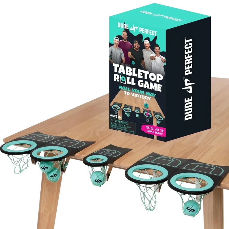 Dude Perfect Tabletop Roll, a Target Toss Game, for Kids and Adults, Great for Family and Friend Game Night, Perfect for a Gift and Parties, Ages 6+