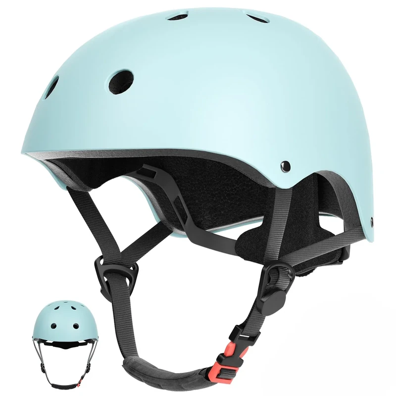 67i Toddler Bike Helmet - Girls Helmets (18.9"-21.2") with 11 Ventilation Vents, Adjustable Knob & Double Buckle, ABS EPS Layered Safety for Ages 1-4 (Light Blue)