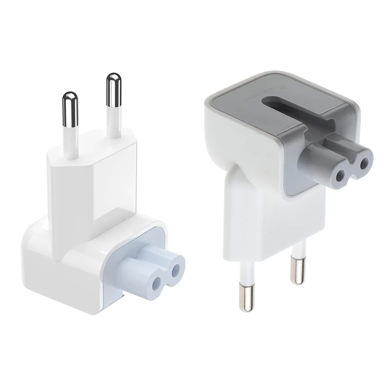 2 Pcs Mac European Plug Adapter, Europe Travel Mac DuckHead Power Adapter/Charger/Converter EU Wall Plug Duck Head Replace for A-pple MacBook/Mac i-Book/i-Phone/i-Pad etc - Image 1