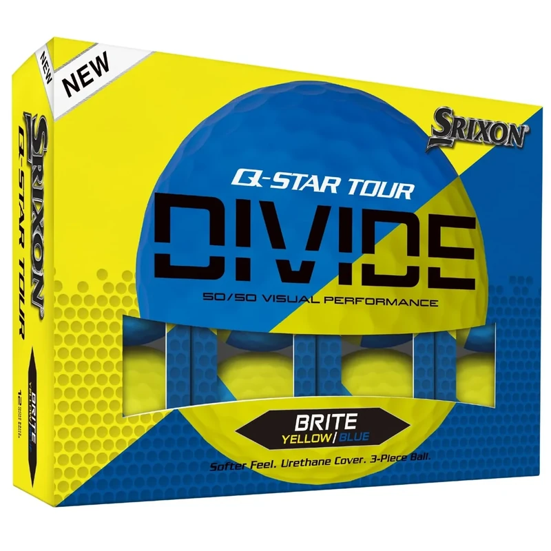 Srixon Q-Star Tour Divide Golf Balls, Blue/Yellow