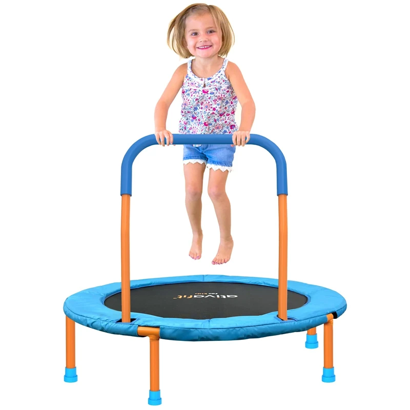 Ativafit 36inch Mini Toddler Trampoline for Kids Ages 1-6 Indoor Outdoor Folding Small Rebounder Trampoline with Foam Handle Safety Padded Cover Fun for Kids