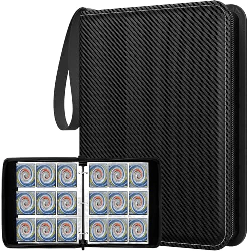 Trading Card Binder with Sleeves, 9 Pocket Trading Card Binder Premium 540 Double Sided Pocket PU Card Collection Binder, Collectible Card Albums Card Folder for MTG, TCG, Sports Cards, Game Cards