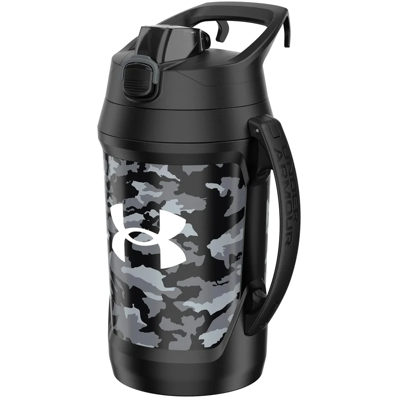 Under Armour Sports Water Jug, 64oz Insulated Water Bottle w/Handle, Half Gallon, Fence Hook, Leak Resistant, Baseball, Football & More