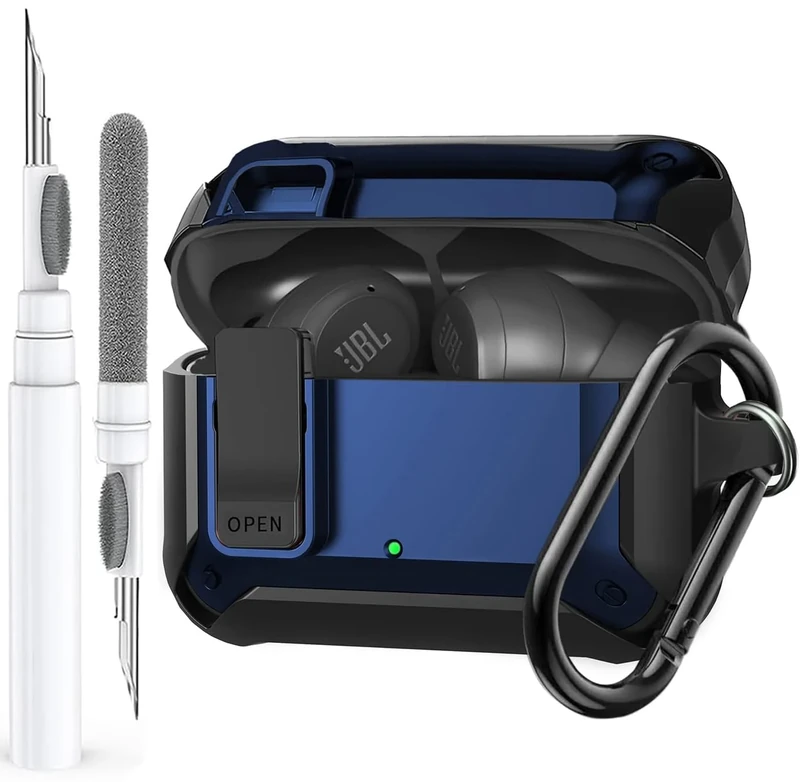 OTOPO Armor JBL Vibe 200TWS/Beam Case with Clip & Cleaner - Blue