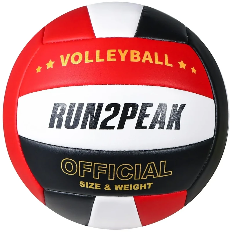 RUN2PEAK Soft Volleyball Ball Official Size 5 Volleyballs for Indoor Outdoor Beach Pool Game Play Volley Balls Gifts for Adult Youth Team Mens Beginners PU Training Practice Volley Ball