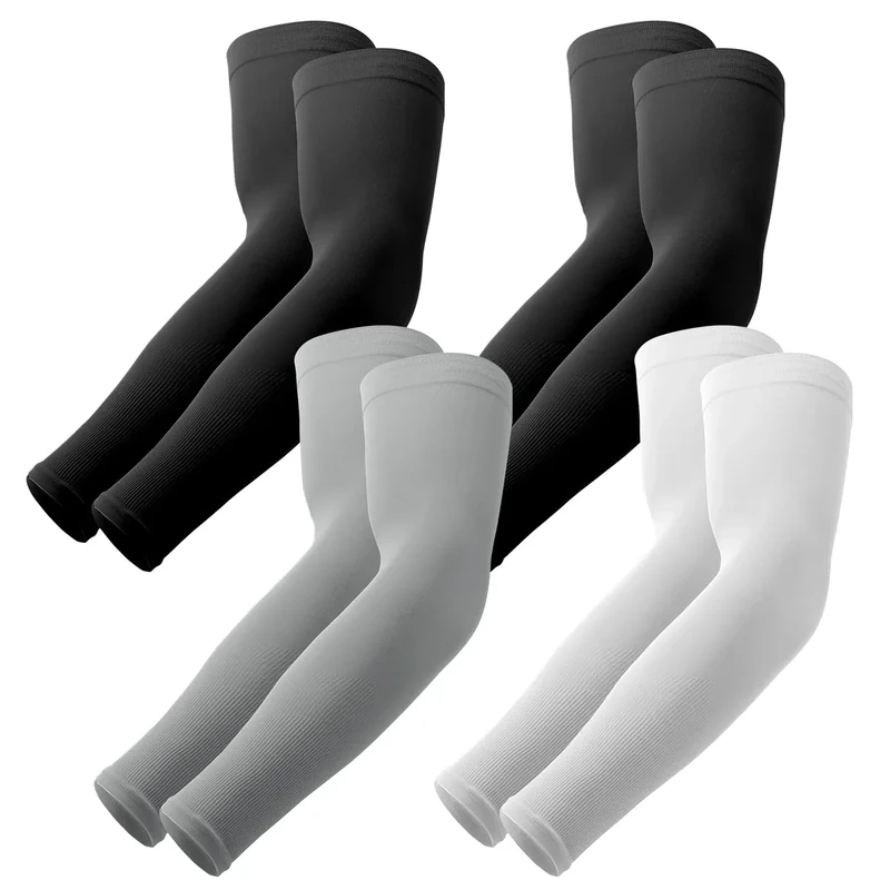 YESLIFE 4 Pairs UV Sun Protection Arm Sleeves for Men & Women, UPF 50 Sports Sleeve, Sleeves to Cover Arms