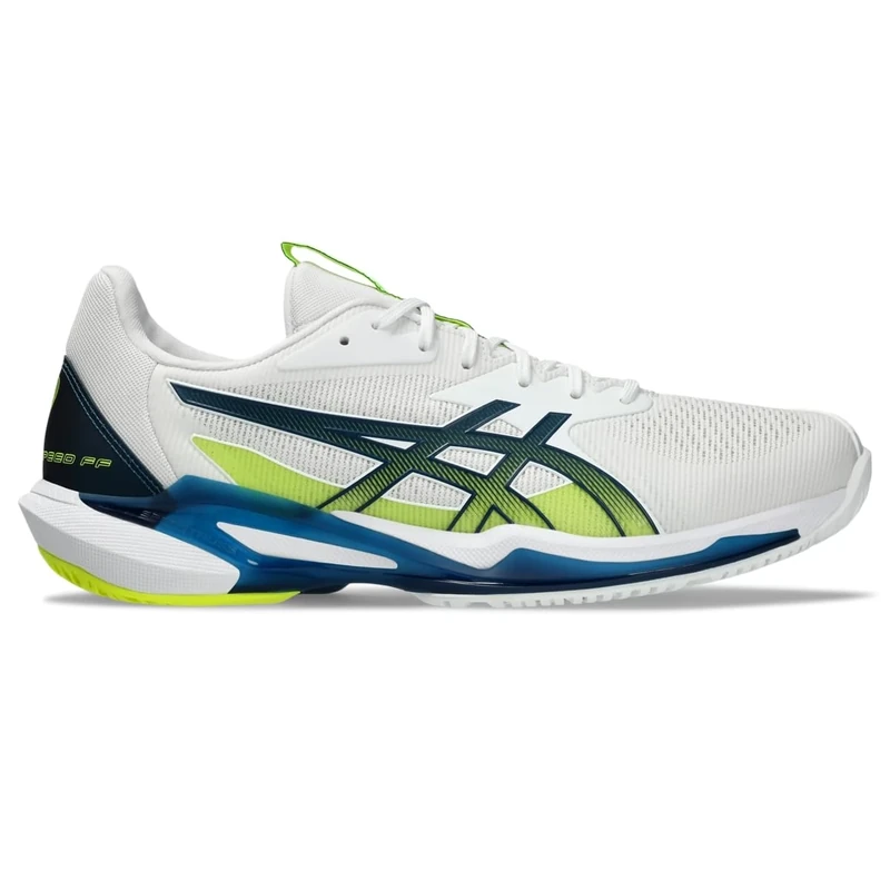 ASICS Men's Solution Speed FlyteFoam 3 Tennis Shoes, 14, White/MAKO Blue