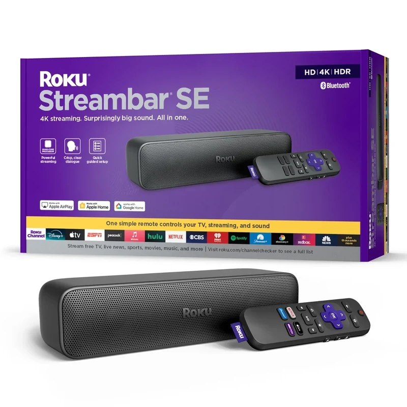 Roku Streambar SE 4K Soundbar with Speech Clarity - 2-in-1 TV Upgrade