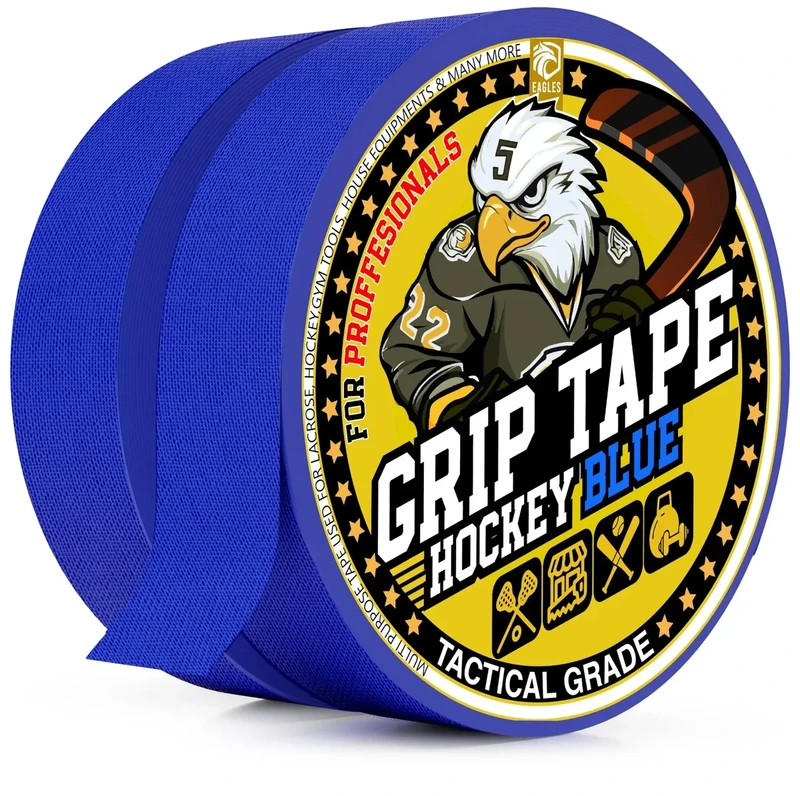 EAGLES Hockey Tape Multipurpose Cloth Tape Roll for Lacrosse Baseball & Softball Bats, Rackets, Pullup Bars, Gardening Tools, Easy Tear Over Grip - Multi Sport Handle Tape - Sports Gift (Blue)