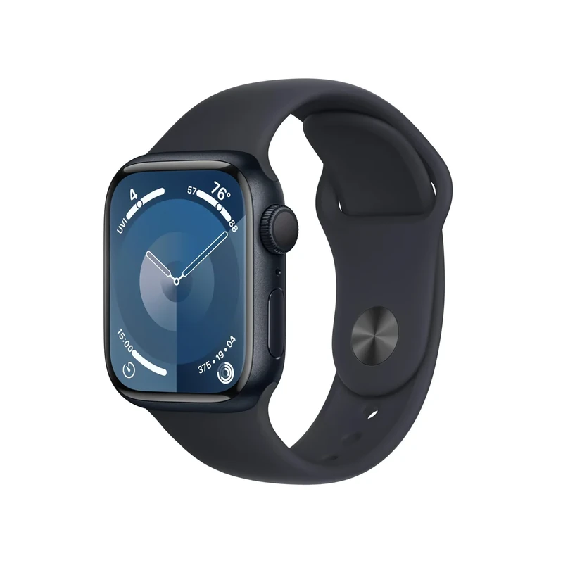 Apple Watch Series 9 GPS 41mm Midnight Aluminum Case with Midnight Sport Band - M/L (Renewed)