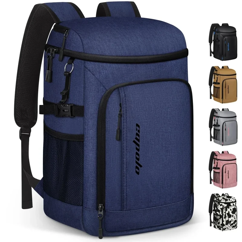 Capolo Cooler Backpack Insulated Waterproof for Women Men, Leak Proof Backpack Coolers Thermal Bag Soft Travel Cooler Bag Portable Ice Chest Lunch Backpack for Camping Picnic(Blue,36 Cans)