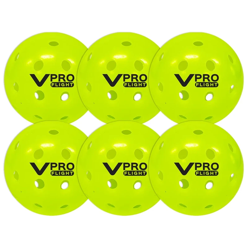 Vulcan | VPRO Flight Outdoor Pickleball | Official Ball of The PPA Tour & MLP | Hi-Vis Yellow | 6 Pack