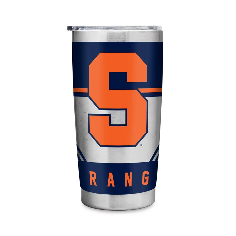 Rico Industries NCAA Syracuse Orange 20oz Stainless Steel Tumbler with Lid - Great For Coffee, Tea, Water or Cocktails
