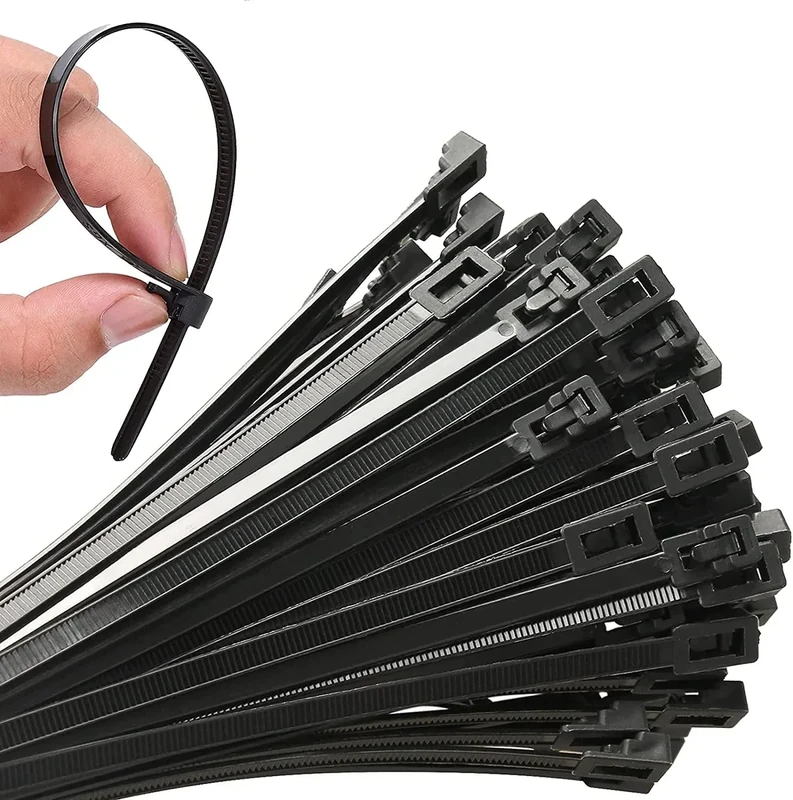 VTECHOLOGY 200pcs 12in Zip Tie Cable Ties - Black Nylon Reusable
