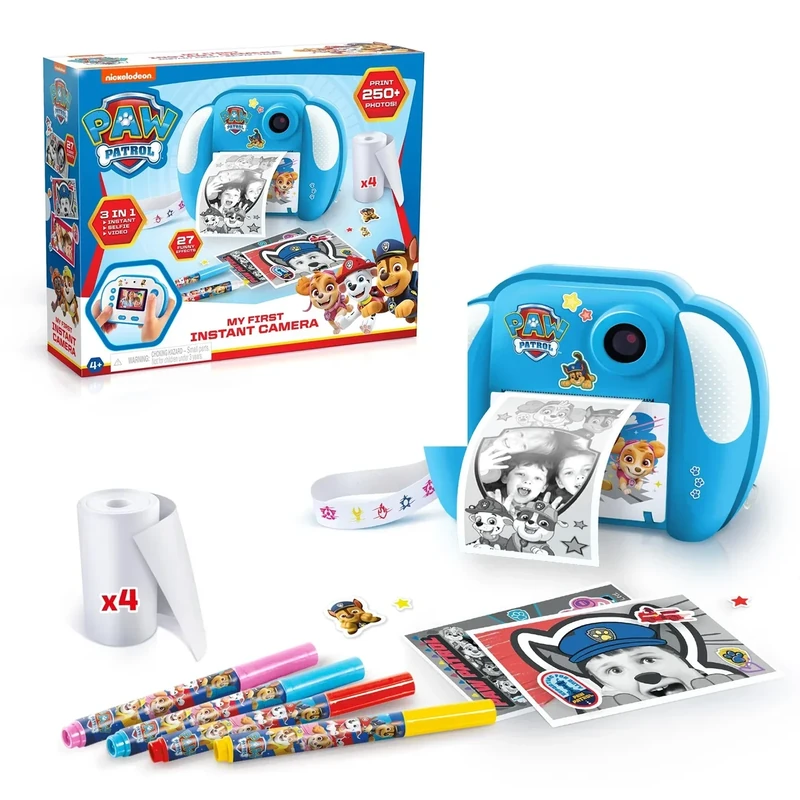 Paw Patrol™ My First Instant Camera; Photo, selfie, and video functions; Ink free printing; Frames and filters can be added digitally; Stickers and markers can be added after printing-Amazon Exclusive
