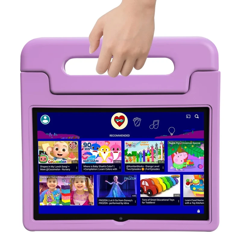 VNEIMQN 10.1 Inch Android 14 Tablet, 64GB Storage, Octa-Core Processor, WiFi Bluetooth, Dual Cameras, Protective Case Purple Included, Support Play Store