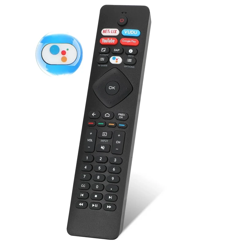 Voice Remote Control for phillips Voice TV Replacement. Universal Remote Control for Philip 4K UltraHD Smart Android TV with Google Assistant. for Philips 43" 50" 55" 65" 75" Class 5704 5504 5604 5806