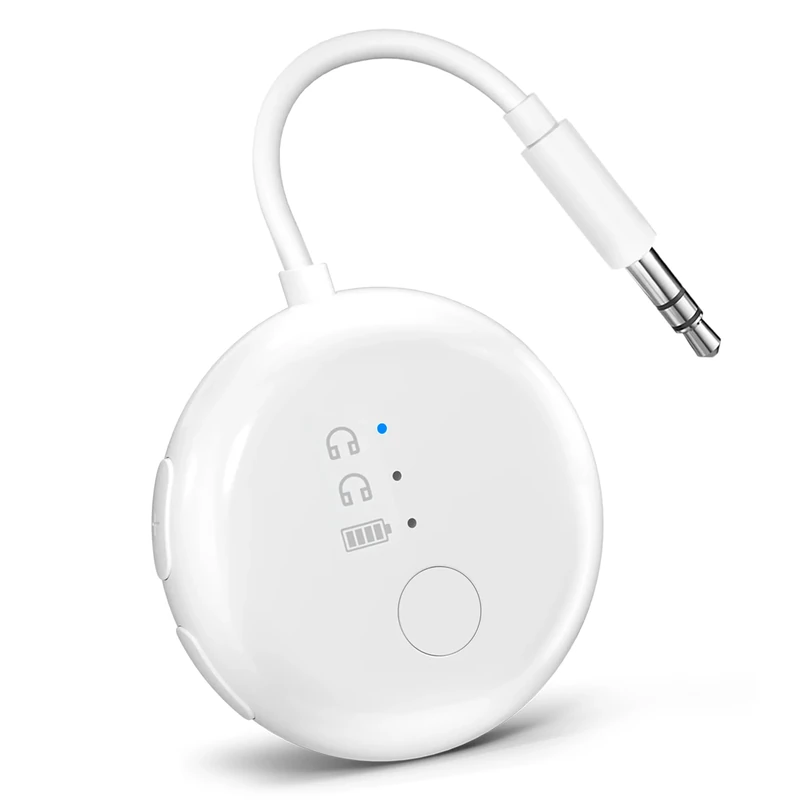 Avantree SoundJet R1 – 25Hr Airplane Bluetooth Adapter for All AirPods (Pro/Max) with Qualcomm Chipset & aptX Adaptive, Wireless Audio Transmitter for Flight Travel, Works with Bose & Other Headphones