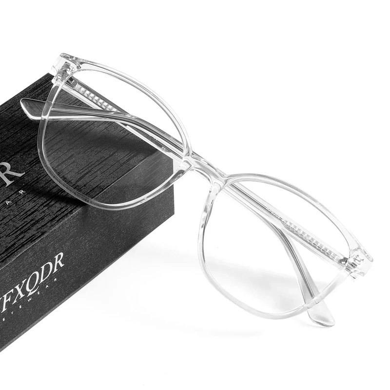 JFXQDR Women's Blue Light Blocking Glasses, TR90 Frame Computer Gaming Glasses Anti Eyestrain & UV Glare RF6208 (Clear)