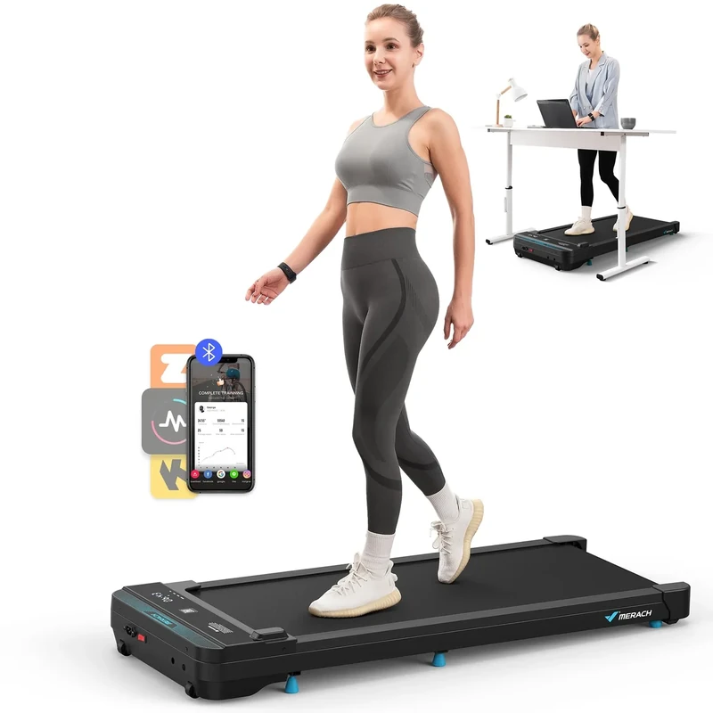 MERACH Walking Pad with Incline 12% Auto Treadmill for Home, 400lbs Capacity 3.5HP Super Quiet Brushless Walking Pads Under Desk, 16.5"x41.3" Mat Walk Pad with Remote & LED W50 Walking OAD