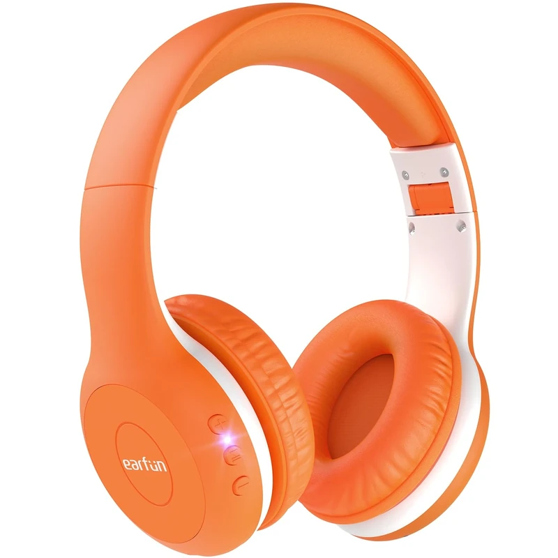 EarFun K2 Kids Bluetooth Headphones - 40H Playtime, Safe Volume, Orange