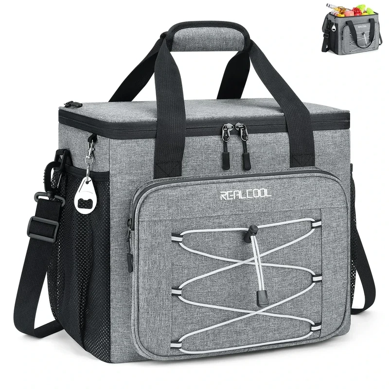 RealCool Soft Cooler Bag 35/45Can, Collapsible Cooler Insulated Leak Proof, Large Lunch Box for Men Women, Soft-Sided Cooler for Picnic, Grocery, Beach, Camping, Travel