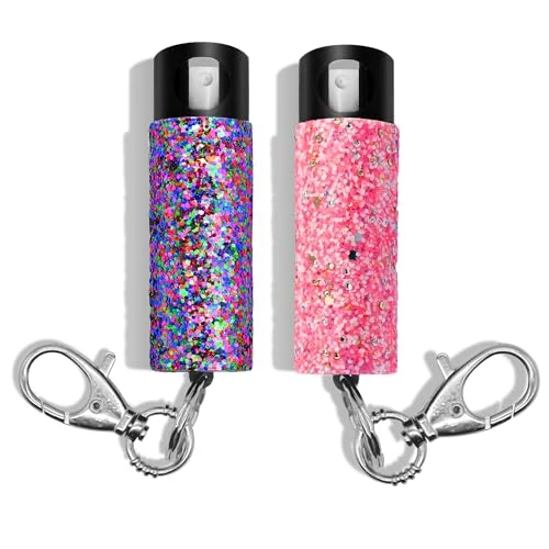 Guard Dog Security Bling it On Pepper Spray Keychain with Safety Twist Top Mini and Easy Carry Lightweight and Fashionable Maximum Police Strength OC Spray 16 Feet Range