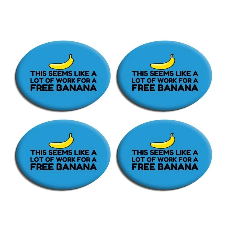 bibSNAPS Race Bib Clips - Safety Fasteners, Secures Running, Marathon, Cycling & Event Number, Non Magnetic, Replacement for Pins & Magnets, This Seems Like a Lot of Work for a Free Banana (4pcs)