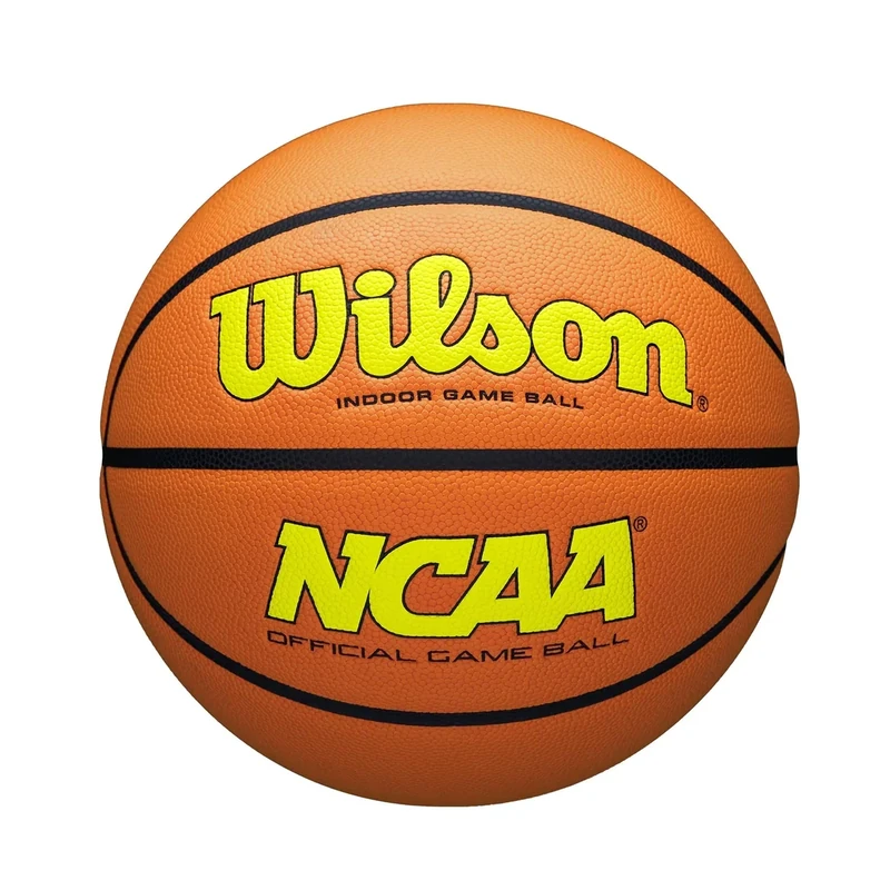 WILSON NCAA Evo NXT Official Indoor Game Basketball - Optic Yellow/Orange, Size 6-28.5"