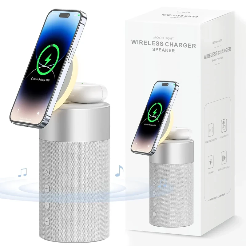 COLSUR Bluetooth Speaker + 3-in-1 Charger for iPhone & AirPods