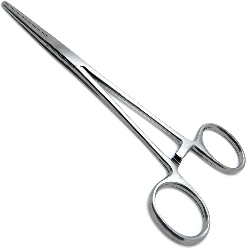 WAJEES Mosquito Hemostat Forceps Tweezers 5" Straight Hemostat Clamps, Fishing Forceps Locking Small Forceps Stainless Steel Hemostats Surgical Clamps Hemostats for Nurses, Fishing Hemostats Straight