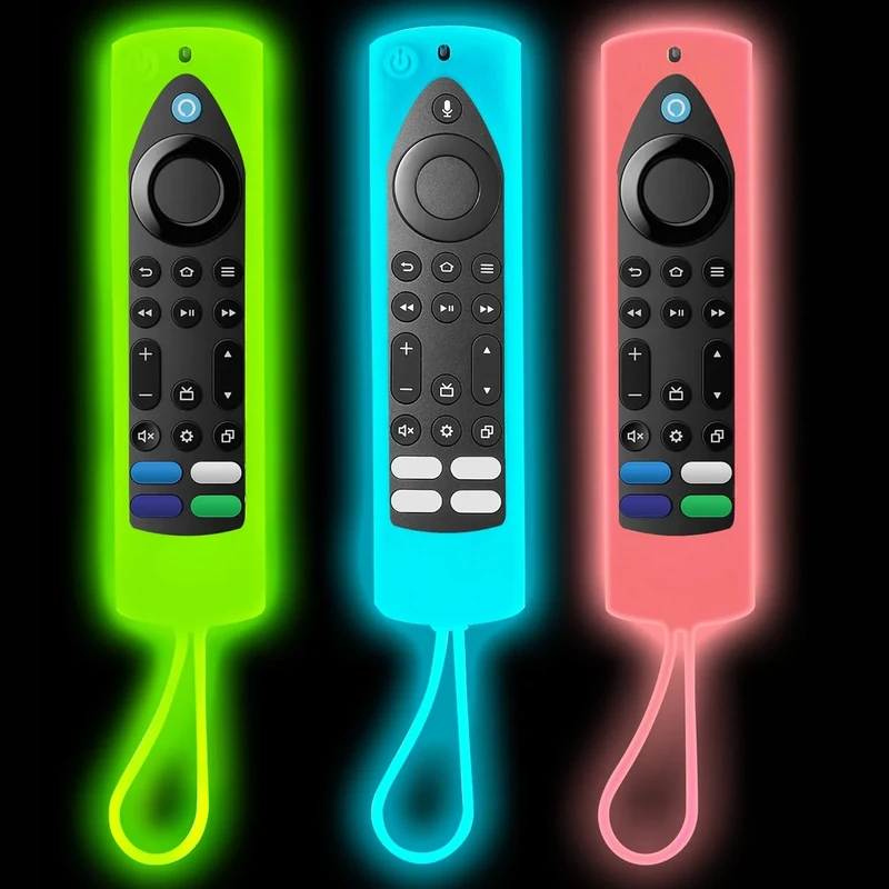 3-Pack Climberer FireStick 4K Max Remote Case Cover-Compatible with Fire Insignia/Hisense & Toshiba TVs | Glow in The Dark