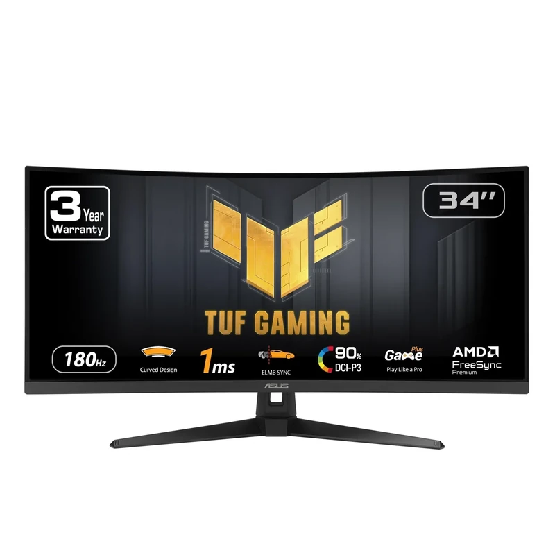 ASUS TUF Gaming VG34VQ3B 34" Curved Monitor - 180Hz, 1ms,1440p FreeSync